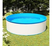 Pool 350x90cm White Blue Steel PVC Liner 7200L Family Above Ground Backyard Easy