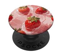 Splashing Juicy Strawberry Pink Red PopSockets Adhesive PopGrip