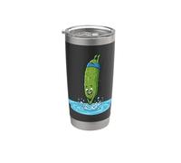 Splashing Pickle Cucumber Summer Pool Vacation Funny Stainless Steel Insulated Tumbler