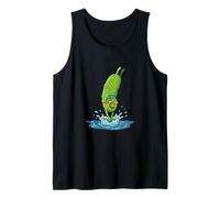 Splashing Pickle Cucumber Summer Pool Vacation Funny Tank Top