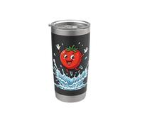 Splashing Tomato Summer Vibes Pool Funny Veggie Stainless Steel Insulated Tumbler