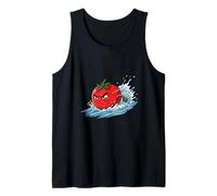 Splashing Tomato Summer Vibes Pool Funny Veggie Tank Top