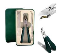 Splashproof 25° Beveled Edge Nail Clippers 3-Piece Set, Long Handle Wide Jaw Opening Anti-Splash Slanted Nail Clipper, Wide Jaw Opening Anti-Splash Slanted Nail Clipper for Women and Men (Green)