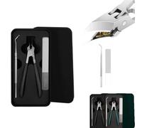 Splashproof 25° Beveled Edge Nail Clippers 3-Piece Set, Long Handle Wide Jaw Opening Anti-Splash Slanted Nail Clipper, for Fingernails and Toenails, Anti-Splash Design, Includes Nail File (Black)