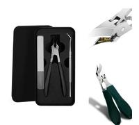 Splashproof 25° Beveled Edge Nail Clippers 3-Piece Set, Long Handle Wide Jaw Opening Anti-Splash Slanted Nail Clipper, Wide Jaw Opening Anti-Splash Slanted Nail Clipper for Women and Men (Black)