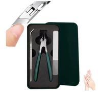 Splashproof 25° Beveled Edge Nail Clippers 3-Piece Set,Long Handle Wide Jaw Opening Anti-Splash Slanted Nail Clipper,for Fingernails and Toenails, Anti-Splash Design, Includes Nail File (Green)