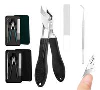 Splashproof 25° Beveled Edge Nail Clippers 3-Piece Set, Three Sets of Eagle Beak Beveled Nailss Clipperss, Super Sharp Oblique Nail Clippers, Long Handle Slanted Nailss Clipperss (Black)
