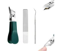 Splashproof 25° Beveled Edge Nail Clippers Set, Wide Jaw Opening Anti-Splash Slanted Clippers for Thick Nails, 3-Piece Ergonomic Toenail Cutter Kit