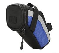 Splashproof and expandable bicycle rear saddle bag for mountain and road bikes, lightweight nylon construction with practical storage for essentials (blue)