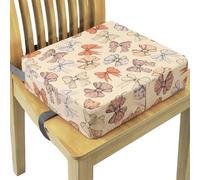 Splashproof Boosters Seat with Printed Design Adjustable Height Cushion Anti-Slip Base for Tables Splashproof with Adjustable Buckles Anti-Slip Bottom Heightening Cushion Printed Pattern