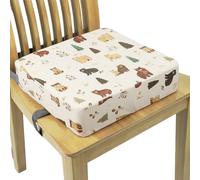 Splashproof Boosters Seat with Printed Design Adjustable Height Cushion Anti-Slip Base for Tables Waterproof Portable Kid Increaser Seat