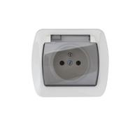 Splashproof Socket with/u IP44 with Flap Simon Akord AGZ1BE/12A
