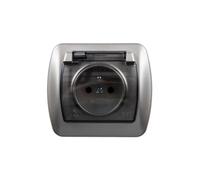 Splashproof Socket with/u IP44 with Flap Simon Akord AGZ1BE/29A