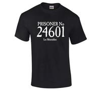 Splashshirts Prisoners No. 24601 Les Misérables Printed T-Shirt for Men and Women - Unisex Classic Fit, Short Sleeve, Cotton Teeshirt (UK, Alpha, L, Regular, Regular, Black)