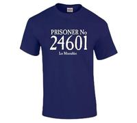 Splashshirts Prisoners No. 24601 Les Misérables Printed T-Shirt for Men and Women - Unisex Classic Fit, Short Sleeve, Cotton Teeshirt (UK, Alpha, XL, Regular, Regular, Navy)