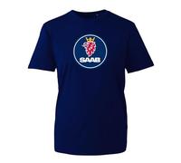 Splashshirts SAAB Large Chest Logo T-Shirt, Classic Car SAAB 93, 100% Cotton, Unisex Fit, Automotive Enthusiast Apparel- Navy (Size-L)