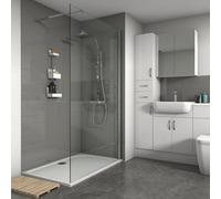 Splashwall 2 Panel Composite Panel Kit (L)1200mm (W)2420mm - Grey Tile Effect