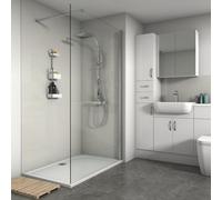 Splashwall 2 Panel Composite Panel Kit (L)2420mm (W)1200mm - Cream Tile Effect