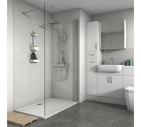 Splashwall 2 Panel Composite Panel Kit (L)2420mm (W)1200mm - White Tile Effect