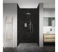 Splashwall 3 Panel Laminate Bathroom & Wet Room Decorative Panel Kit (L)2420mm (W)1200mm - Cosmos Stone Effect