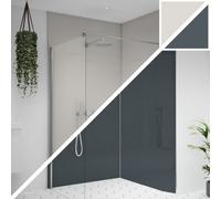 Splashwall Alloy 2 Panel Aluminium Double-Sided Bathroom & Wet Room Decorative Panel Kit (L)2440mm (W)1220mm - Malibu Grey & Storm Blue
