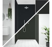 Splashwall Alloy 3 Panel Aluminium Double-Sided Bathroom & Wet Room Decorative Panel Kit (L)2440mm (W)1220mm - Midnight Grey & Hadrian Green