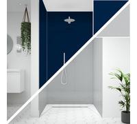 Splashwall Alloy 3 Panel Aluminium Double-Sided Bathroom & Wet Room Decorative Panel Kit (L)2440mm (W)1220mm - Starry Night & Urban Grey