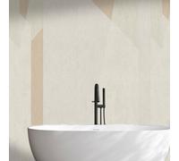 Splashwall Alloy Aluminium Bathroom & Wet Room Decorative Panel (H)2420mm (W)600mm - Matt Geo Storm Beige