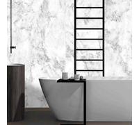Splashwall Alloy Aluminium Bathroom & Wet Room Decorative Panel (H)2440mm (W)1220mm - Gloss Nebbiosa Marble Effect