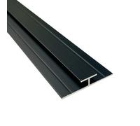 Splashwall Alloy H-Shaped Panel Straight Joint (L)2440mm (W)35mm (T)4mm - Matt Black