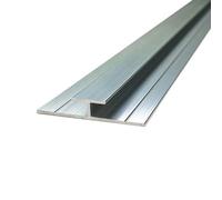 Splashwall Alloy H-Shaped Panel Straight Joint (L)2440mm (W)35mm (T)4mm - Polished Silver Effect