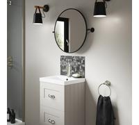 Splashwall Alloy Matt Grey Abruzzo Laminate Adhesive Bathroom Splashback (H)25Cm (W)40Cm