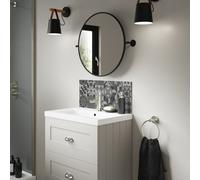 Splashwall Alloy Matt Grey Abruzzo Laminate Adhesive Bathroom Splashback (H)25Cm (W)60Cm