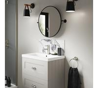 Splashwall Alloy Matt White Marmo Migliora Marble Effect Laminate Adhesive Bathroom Splashback (H)25Cm (W)60Cm