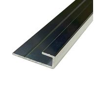 Splashwall Alloy Panel End Cap (L)2440mm (W)31mm (T)4mm - Polished Silver Effect
