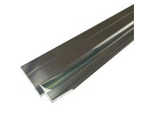 Splashwall Alloy Panel Internal Corner Joint (L)2440mm (W)31mm (T)4mm - Polished Silver Effect
