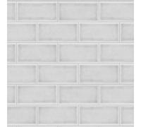 Splashwall Alloy White Cracked Tile Aluminium Splashback, (H)600mm (W)2440mm (T)4mm