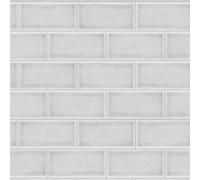 Splashwall Alloy White Cracked Tile Aluminium Splashback, (H)800mm (W)600mm (T)4mm