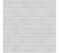 Splashwall Alloy White Cracked Tile Aluminium Splashback, (H)800mm (W)900mm (T)4mm