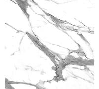 Splashwall Alloy White Marble Effect Aluminium Splashback, (H)800mm (W)600mm (T)4mm