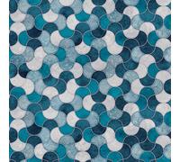 Splashwall Blue Scallop Tile Aluminium Splashback, (H)800mm (W)600mm (T)4mm
