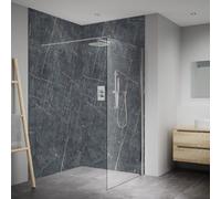 Splashwall Elite 2 Panel Composite Bathroom & Wet Room Decorative Panel Kit (L)2420mm (W)1200mm - Parisien Blue Marble Effect