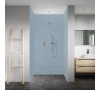 Splashwall Elite 3 Panel Composite Postformed Bathroom & Wet Room Wall Panel Kit (L)2420mm (W)1200mm - Bleu Poudre