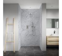 Splashwall Elite 3 Panel Composite Wall Panel Kit (L)2420mm (W)1200mm - Smoked Grey Marble Effect