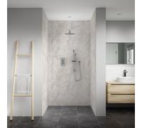 Splashwall Elite 3 Panel Composite Wall Panel Kit (L)2420mm (W)1200mm - Warm Tan Marble Effect