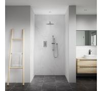 Splashwall Elite 3 Panel Mpc Wall Panel Kit (L)2420mm (W)1200mm - Frost Marble