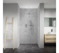 Splashwall Elite 3 Panel Mpc Wall Panel Kit (L)2420mm (W)1200mm - Light Grey Tile
