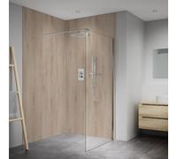 Splashwall Elite Composite Postformed Bathroom Panel (H)2420mm (W)1200mm - Matt Light Oak Brown
