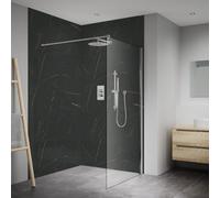 Splashwall Elite Composite Postformed Bathroom & Wet Room Decorative Panel (H)2420mm (W)1200mm - Matt Marbre Celeste Marble Effect