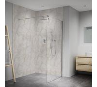Splashwall Elite Composite Tongue & Groove Bathroom Panel (H)2420mm (W)1200mm - Matt Warm Tan Marble Effect